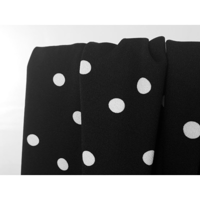 Black & White Pretty Dots EVA Crepe Fabric