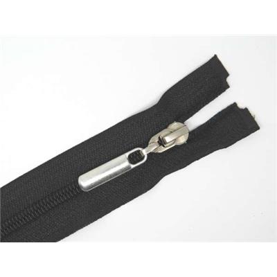 Black Nylon 60 cm Divisible Zipper with Aluminium Cursor