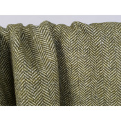 Tissu Tweed 100 % Laine Chevron Olive / Ecru