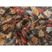 Tissu Voile 100 % Viscose Fleurs Miel