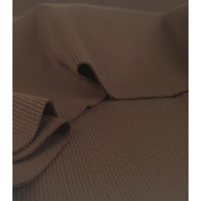 Tissu Maille Bord Cote 2x2 ZAK Chocolat