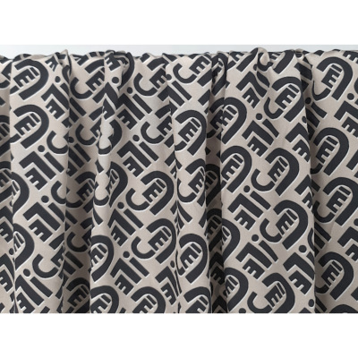 Tissu Crepe de Chine 100 % Soie Monogramme E.C.