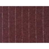 Tissu Maille Flanelle Rayures TENNIS Bordeaux / Ecru