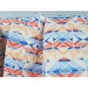 Tissu Jacquard Double Tissage Graphique Bleu