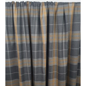 Tissu Sergé Poly / Viscose Plaid Gris / Camel