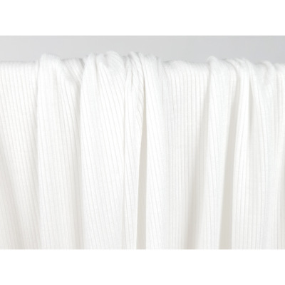 Tissu Maille Cote 2x2 Modal Blanc