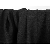 Tissu Crepe de Laine Chevron Noir Chiné