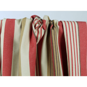 Tissu Canvas 100 % Coton Rayures Earth Boho Rouge & Noisette