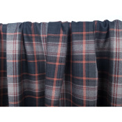 Tissu Sergé Poly / Viscose TARTAN Taupe / Rose / Bordeaux